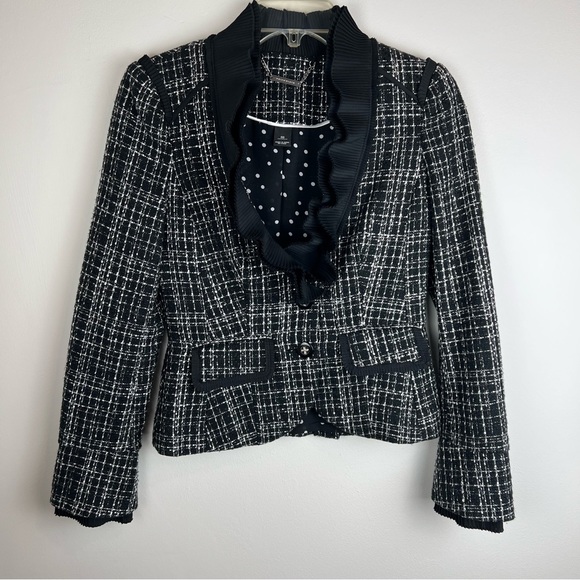 White House Black Market Jackets & Blazers - White House Black Market Ruffle Tweed Jacket